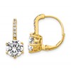 Cheryl M Sterling Silver Gold-plated Brilliant-cut CZ Leverback Earrings