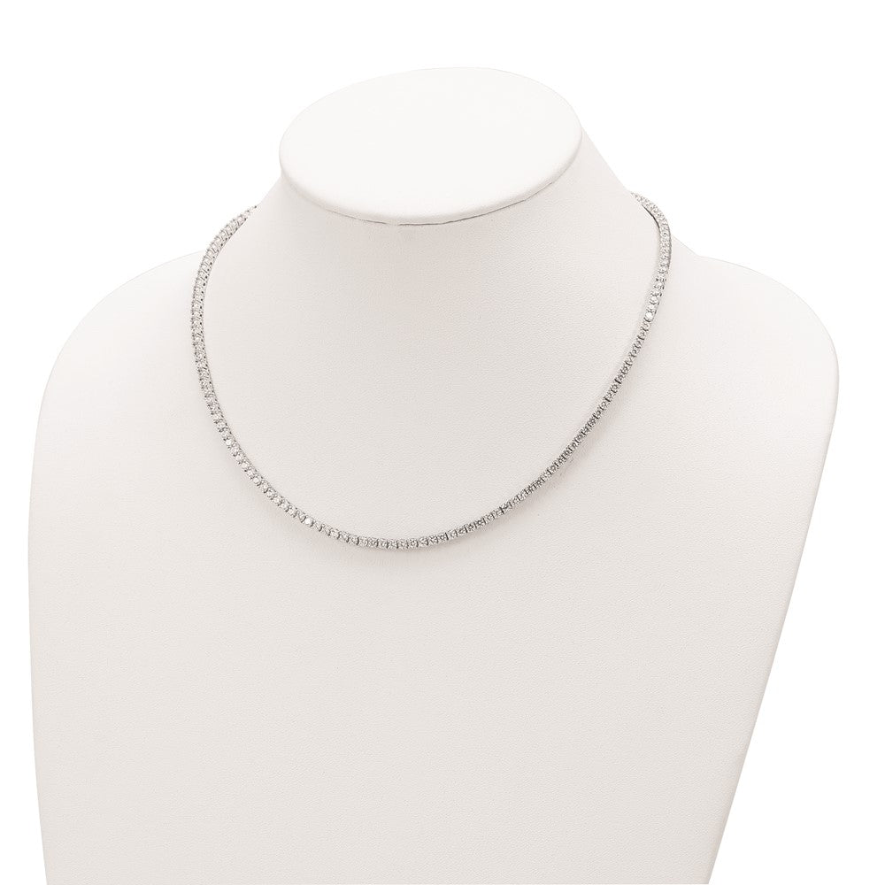 Cheryl M Sterling Silver Rhodium-plated Brilliant-cut CZ 18 Inch Necklace