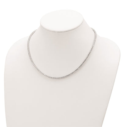 Cheryl M Sterling Silver Rhodium-plated Brilliant-cut CZ 18 Inch Necklace
