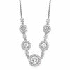 Cheryl M Sterling Silver Rhodium-plated Brilliant-cut CZ Fancy Halo Circles 18 Inch Necklace