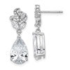 Cheryl M Sterling Silver Rhodium-plated Fancy Marquise-cut & Brilliant-cut Pear CZ Post Dangle Earrings