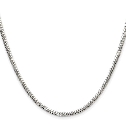 Sterling Silver Rhodium-plated Polished 2.9mm Domed Curb Chain