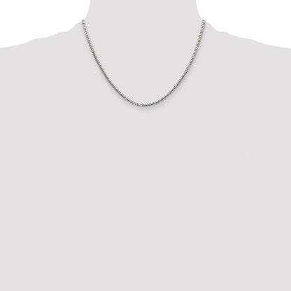 Sterling Silver Rhodium-plated Polished 2.9mm Domed Curb Chain