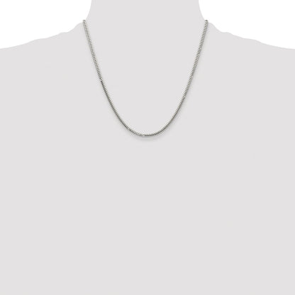 Sterling Silver Rhodium-plated Polished 2.9mm Domed Curb Chain