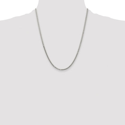 Sterling Silver Rhodium-plated Polished 2.9mm Domed Curb Chain