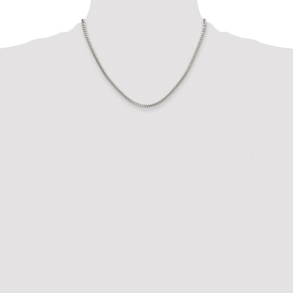 Sterling Silver Rhodium-plated Polished 3.4mm Domed Curb Chain