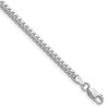 Sterling Silver Rhodium-plated Polished 3.4mm Domed Curb Chain