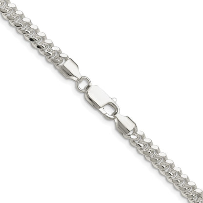 Sterling Silver Rhodium-plated Polished 5.7mm Domed Curb Chain