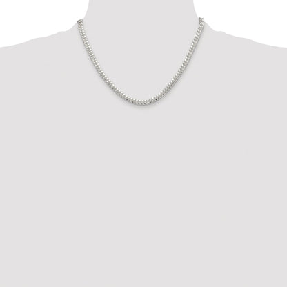 Sterling Silver Rhodium-plated Polished 5.7mm Domed Curb Chain
