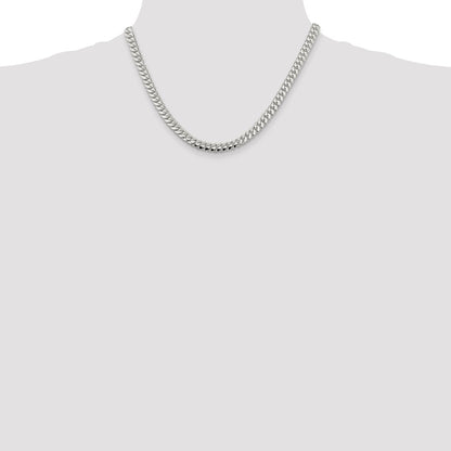 Sterling Silver 6.4mm Polished Domed Curb Chain