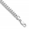 Sterling Silver Rhodium-plated 6.4mm Polished Domed Curb Chain