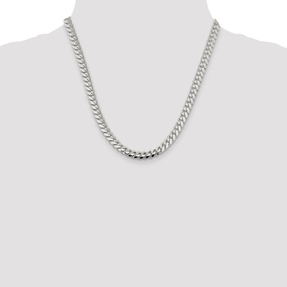 Sterling Silver 7.0mm Polished Domed Curb Chain