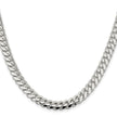 Sterling Silver Rhodium-plated 7.0mm Polished Domed Curb Chain