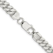 Sterling Silver Rhodium-plated 7.0mm Polished Domed Curb Chain