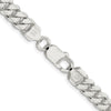 Sterling Silver Rhodium-plated 7.0mm Polished Domed Curb Chain