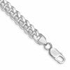 Sterling Silver Rhodium-plated 7.8mm Polished Domed Curb Chain