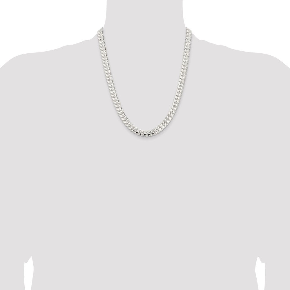Sterling Silver 9mm Polished Domed Curb Chain