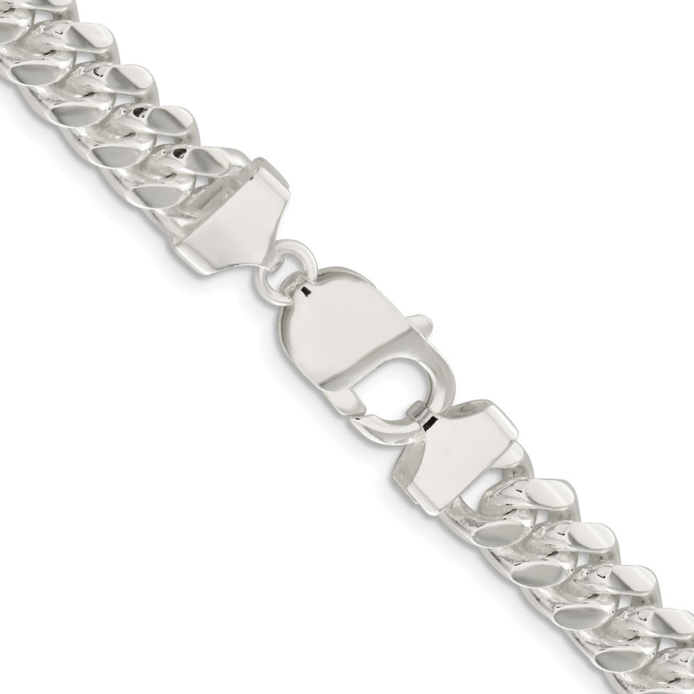 Sterling Silver Rhodium-plated 9mm Polished Domed Curb Chain