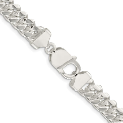 Sterling Silver Rhodium-plated 9mm Polished Domed Curb Chain