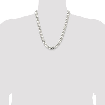 Sterling Silver 10.7mm Polished Domed Curb Chain