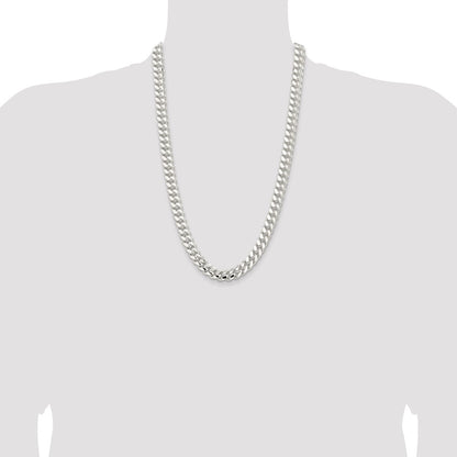 Sterling Silver 10.7mm Polished Domed Curb Chain
