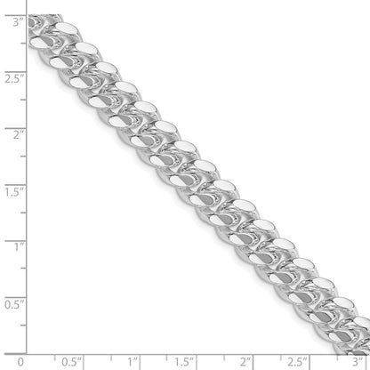 Sterling Silver Rhodium-plated 10.7mm Polished Domed Curb Chain