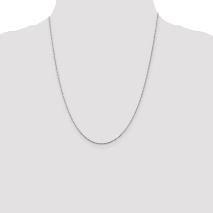 Sterling Silver 1.2mm Diamond-cut Rope Chain w/4in ext.