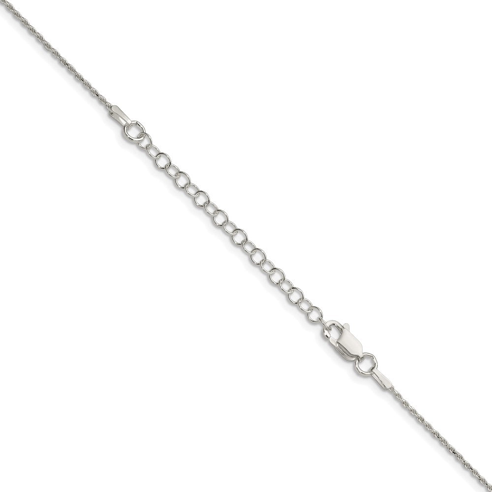 Sterling Silver 1.2mm Diamond-cut Rope Chain w/2in ext.