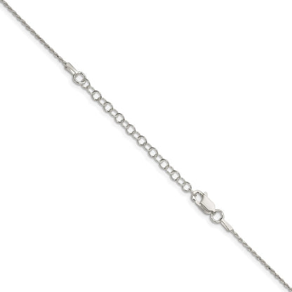 Sterling Silver 1.2mm Diamond-cut Rope Chain w/2in ext.