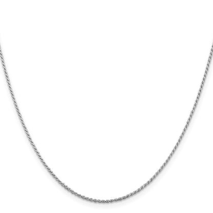Sterling Silver Rhodium-plated 1.1mm Diamond-cut Rope Chain w/4in ext.