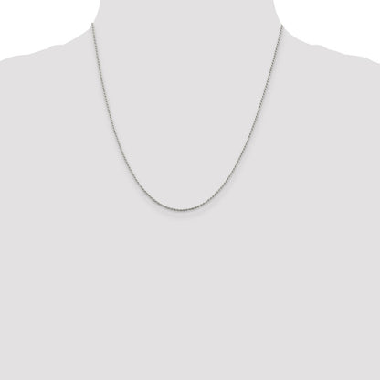 Sterling Silver Rhodium-plated 1.1mm Diamond-cut Rope Chain