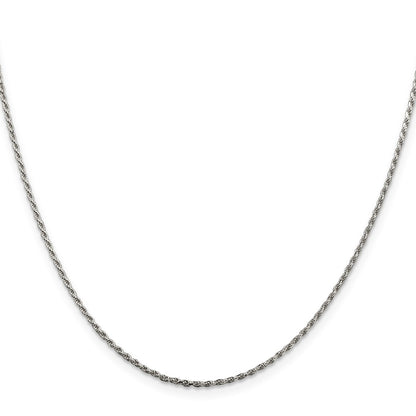 Sterling Silver 1.5mm Diamond-cut Rope Chain w/2in ext.