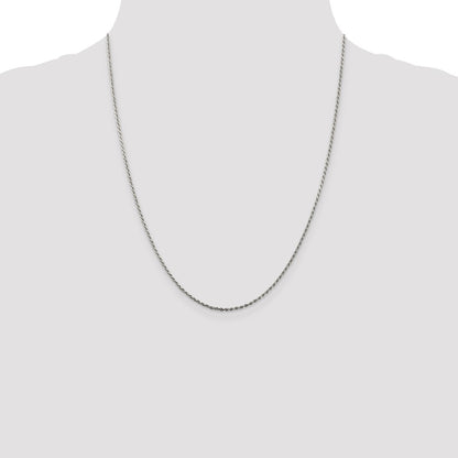 Sterling Silver 1.5mm Diamond-cut Rope Chain w/4in ext.