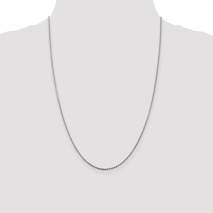 Sterling Silver 1.5mm Diamond-cut Rope Chain
