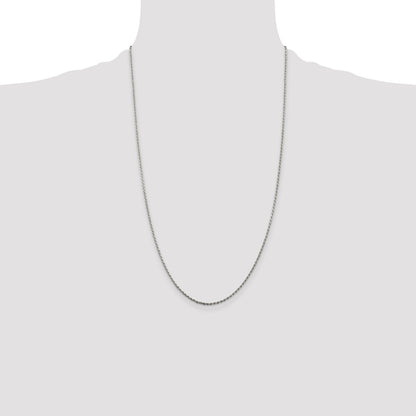 Sterling Silver 1.5mm Diamond-cut Rope Chain