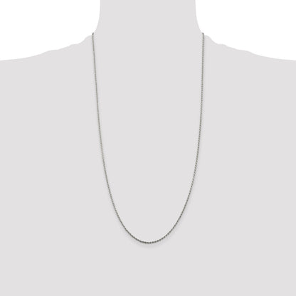 Sterling Silver 1.5mm Diamond-cut Rope Chain