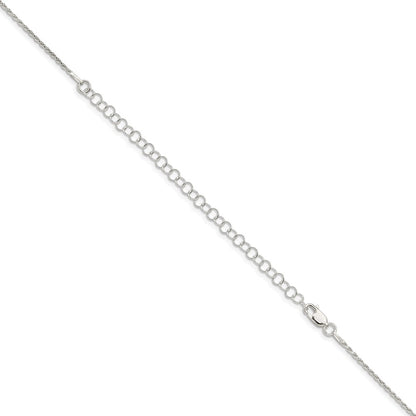 Sterling Silver 1.5mm Diamond-cut Rope Chain w/4in ext.