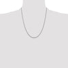 Sterling Silver Rhodium-plated 1.5mm Diamond-cut Rope Chain