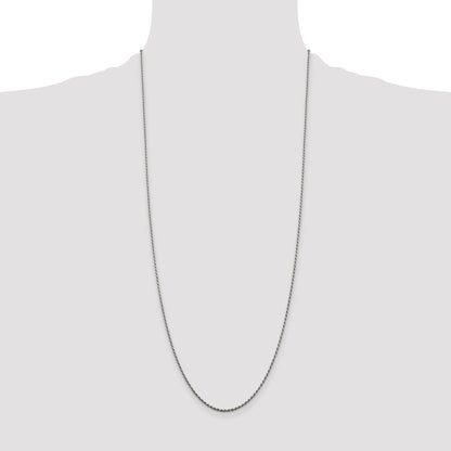 Sterling Silver Rhodium-plated 1.5mm Diamond-cut Rope Chain