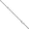 Sterling Silver Rhodium-plated 1.5mm Diamond-cut Rope Chain w/2in ext.