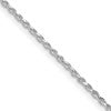Sterling Silver Rhodium-plated 1.5mm Diamond-cut Rope Chain w/2in ext.
