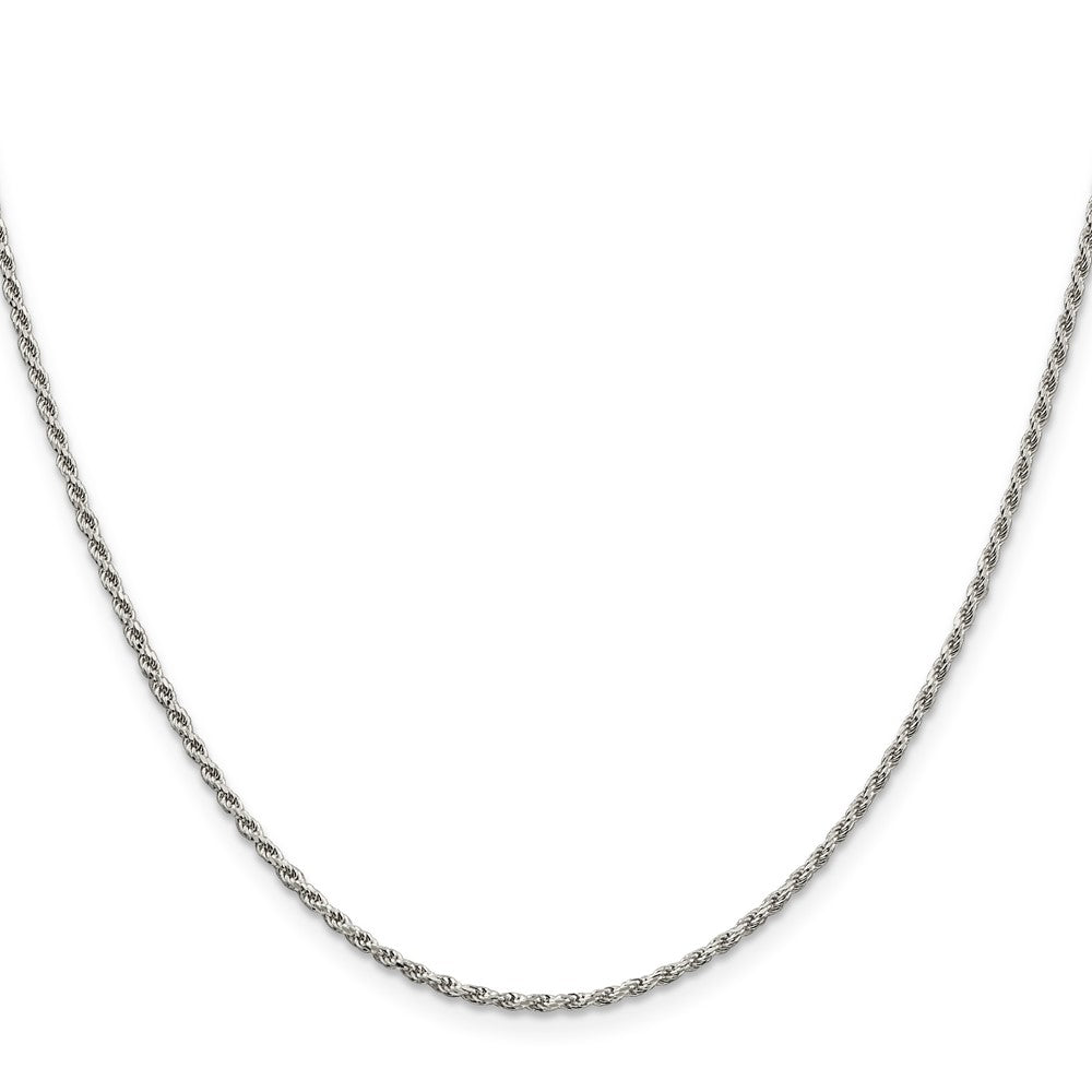 Sterling Silver 1.7mm Diamond-cut Rope Chain w/4in ext.