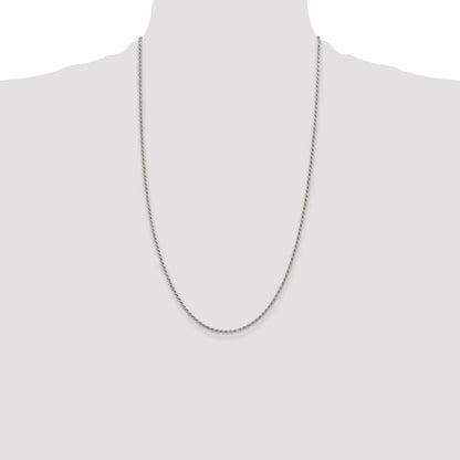 Sterling Silver 1.7mm Diamond-cut Rope Chain