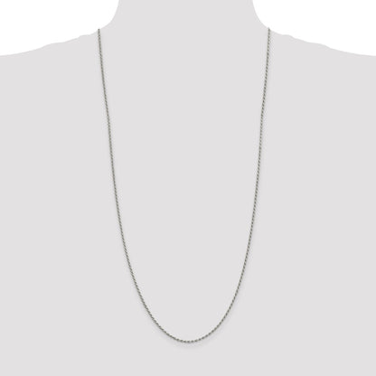 Sterling Silver 1.7mm Diamond-cut Rope Chain