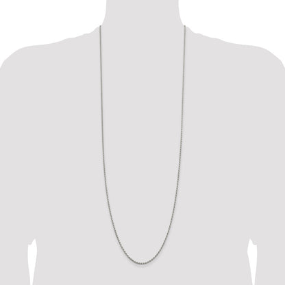 Sterling Silver Rhodium-plated 1.7mm Diamond-cut Rope Chain