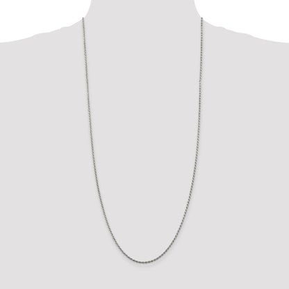 Sterling Silver 1.85mm Diamond-cut Rope Chain