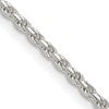 Sterling Silver 1.85mm Diamond-cut Rope Chain w/4in ext.