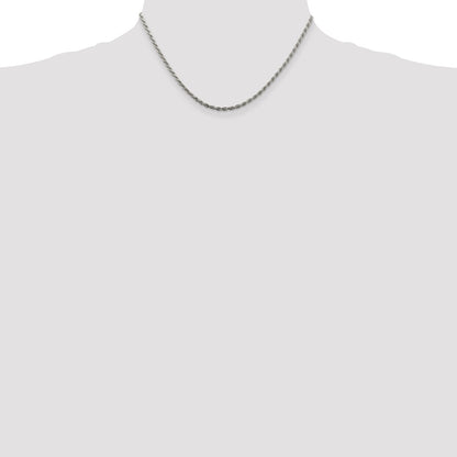 Sterling Silver 2.25mm Diamond-cut Rope Chain