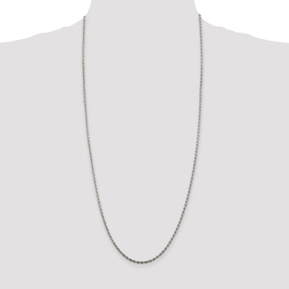 Sterling Silver 2.25mm Diamond-cut Rope Chain
