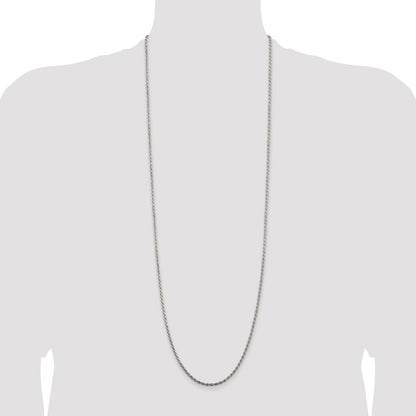 Sterling Silver 2.25mm Diamond-cut Rope Chain